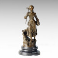 Klassische Figur Statue Dorf Bauernhof Frau Bronze Skulptur TPE-279